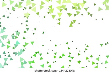 Light Green vector cover in polygonal style. Decorative design in abstract style with triangles. Best design for your ad, poster, banner.