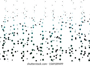 Light Green vector cover in polygonal style with circles. Illustration with set of colorful circles, triangles, squares. Template for wallpapers.