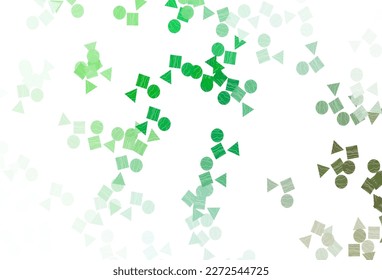 Light Green vector cover in polygonal style with circles. Illustration with colorful circles, triangles, rectangles. Template for wallpapers.