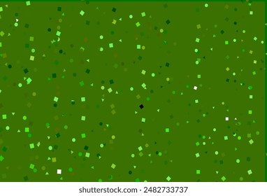 Light Green vector cover in polygonal style with circles. Abstract illustration with colorful dots, lines, cubes. Smart design for your business advert.