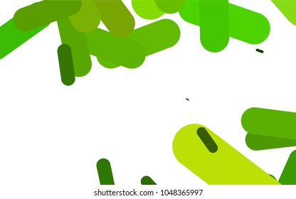 Light Green vector cover with rounded stripes. Modern geometrical abstract illustration with staves. The pattern can be used for websites.