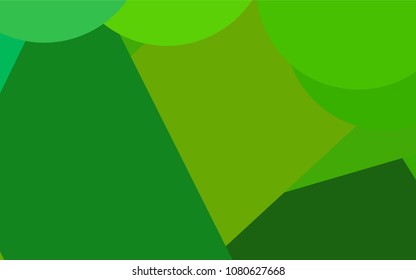 Light Green vector cover with rounded stripes. Decorative shining illustration with lines on abstract template. The template can be used as a background.