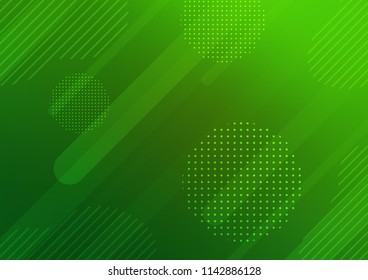 Light Green vector cover with rounded stripes, dots. Decorative shining illustration with lines, dots on abstract template. The template can be used as a background.