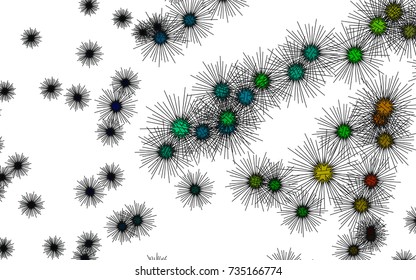 Light Green vector cover with sea urchins. Natural illustration with sea urchins on white background. The pattern can be used for websites of animals.
