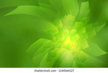 Light Green vector cover with set of hexagons. Glitter abstract illustration in hexagonal style. New design for website's poster, banner.