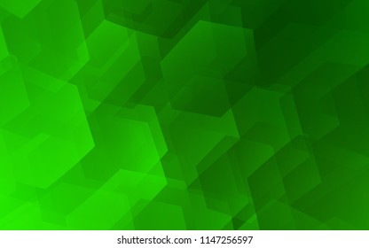 Light Green vector cover with set of hexagons. White background with colorful hexagons. Beautiful design for your business advert.