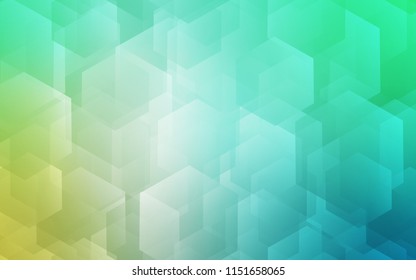 Light Green vector cover with set of hexagons. Abstract illustration with colorful hexagons. Pattern for texture of wallpapers.