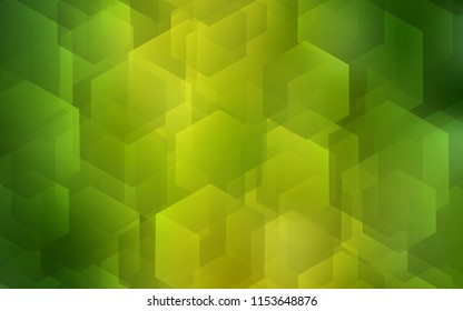 Light Green vector cover with set of hexagons. Illustration of colored hexagons on white surface. Pattern can for your ad, booklets.