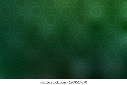 Light Green vector cover with set of hexagons. Glitter abstract illustration in hexagonal style. Design for your business advert.