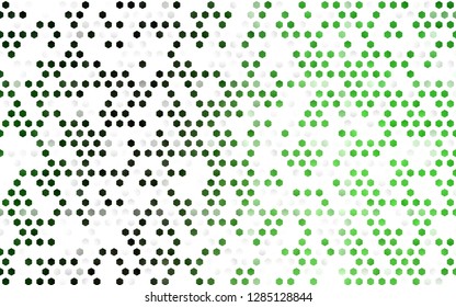 Light Green vector cover with set of hexagons. Glitter abstract illustration in hexagonal style. New design for website's poster, banner.