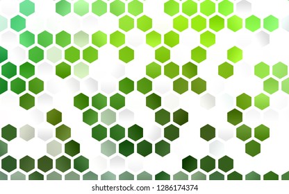 Light Green vector cover with set of hexagons. Illustration with set of colorful hexagons. New design for website's poster, banner.