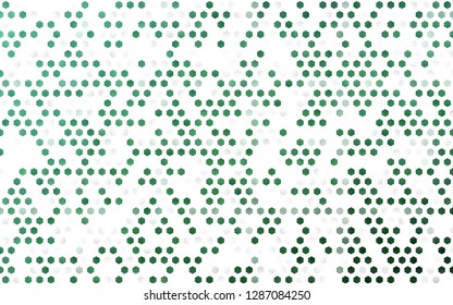 Light Green vector cover with set of hexagons. Colorful hexagons on white backdrop. Pattern for texture of wallpapers.