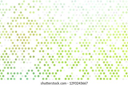 Light Green vector cover with set of hexagons. Colorful hexagons on white backdrop. Pattern for texture of wallpapers.