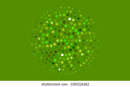 Light Green vector cover with set of hexagons. White background with colorful hexagons. Pattern can be used for landing pages.