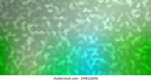 Light green vector cover with simple hexagons. Simple illustration with colorful gradient hexagons. An easy addition to your design.