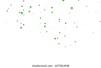 Light Green vector cover with small and big stars. Decorative shining illustration with stars on abstract template. The pattern can be used for new year ad, booklets.