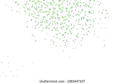 Light Green vector cover with small and big stars. Stars on blurred abstract background with gradient. Smart design for your business advert.