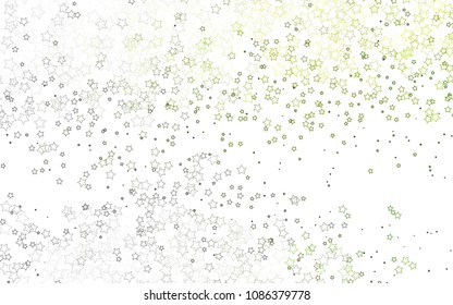 Light Green vector cover with small and big stars. Modern geometrical abstract illustration with stars. The pattern can be used for wrapping gifts.