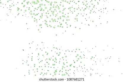 Light Green vector cover with small and big stars. Modern geometrical abstract illustration with stars. The pattern can be used for new year ad, booklets.