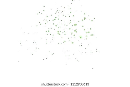 Light Green vector cover with small and big stars. Shining colored illustration with stars. The pattern can be used for wrapping gifts.