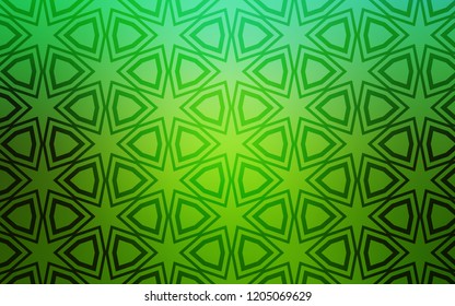 Light Green vector cover with small and big stars. Glitter abstract illustration with colored stars. Pattern for wrapping gifts.