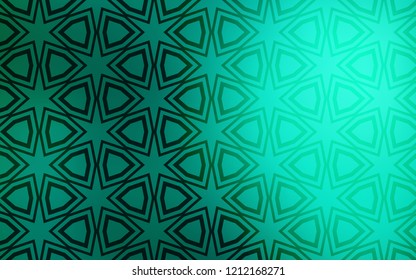 Light Green vector cover with small and big stars. Stars on blurred abstract background with gradient. Pattern for wrapping gifts.