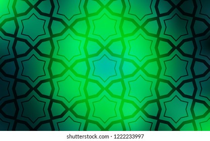 Light Green vector cover with small and big stars. Modern geometrical abstract illustration with stars. Best design for your ad, poster, banner.