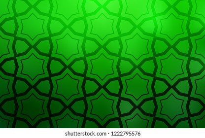 Light Green vector cover with small and big stars. Glitter abstract illustration with colored stars. Best design for your ad, poster, banner.