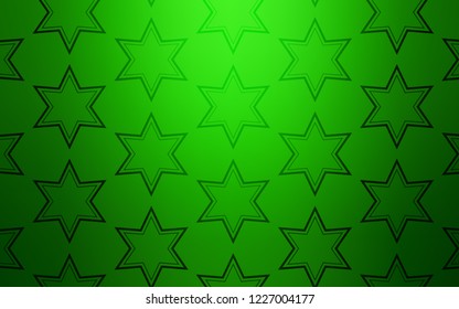 Light Green vector cover with small and big stars. Decorative illustration with stars on abstract template. Pattern for new year ad, booklets.