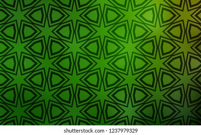 Light Green vector cover with small and big stars. Modern geometrical abstract illustration with stars. Template for sell phone backgrounds.