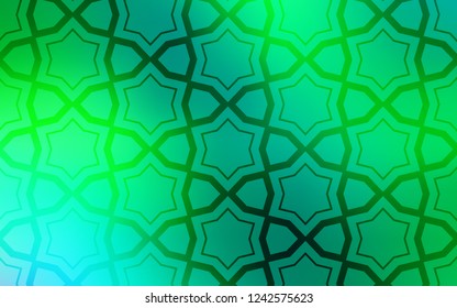 Light Green vector cover with small and big stars. Stars on blurred abstract background with gradient. Pattern for wrapping gifts.