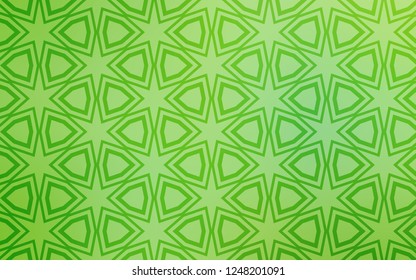 Light Green vector cover with small and big stars. Blurred decorative design in simple style with stars. Smart design for your business advert.