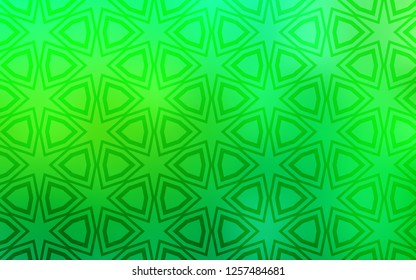 Light Green vector cover with small and big stars. Glitter abstract illustration with colored stars. Pattern for wrapping gifts.