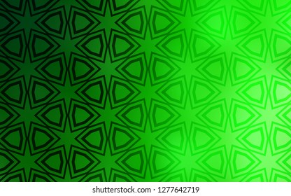 Light Green vector cover with small and big stars. Shining colored illustration with stars. Pattern for new year ad, booklets.