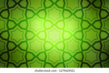 Light Green vector cover with small and big stars. Decorative illustration with stars on abstract template. Pattern for wrapping gifts.