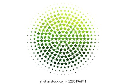 Light Green vector cover with small and big stars. Glitter abstract illustration with colored stars. The template can be used as a background.