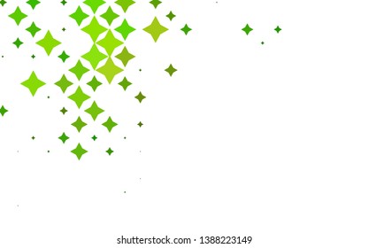 Light Green vector cover with small and big stars. Shining colored illustration with stars. Smart design for your business advert.
