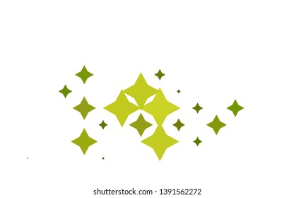 Light Green vector cover with small and big stars. Modern geometrical abstract illustration with stars. Best design for your ad, poster, banner.