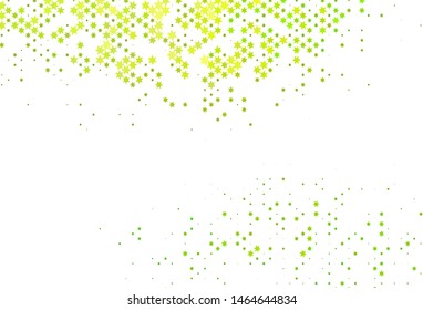 Light Green vector cover with small and big stars. Modern geometrical abstract illustration with stars. The pattern can be used for websites.