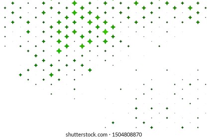 Light Green vector cover with small and big stars. Shining colored illustration with stars. Best design for your ad, poster, banner.