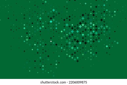 Hellgrüne Vektorgrafik mit kleinen und großen Sternen. Farbige Illustration mit Sternen. Kluges Design für Ihre Unternehmenswerbung.