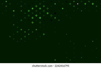 Light Green vector cover with small and big stars. Shining colored illustration with stars. Best design for your ad, poster, banner.