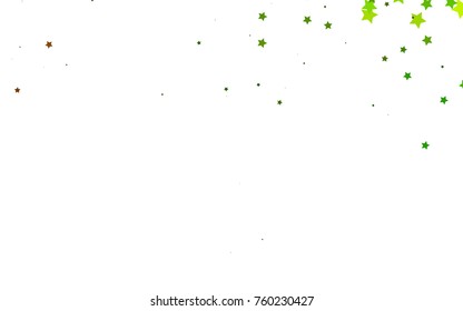 Light Green vector cover with small and big stars. Shining colored illustration with stars. Best design for your ad, poster, banner.