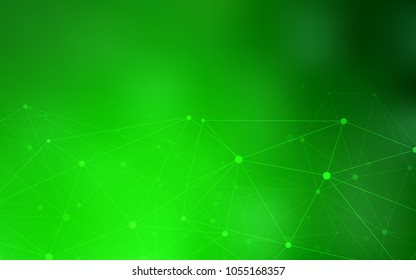 Light Green vector cover with spots, lines. Colorful illustration with circles and lines in futuristic style. Pattern can be used for ads, leaflets.