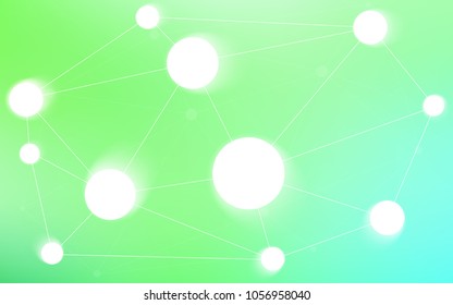Light Green vector cover with spots, lines. Design with connection of dots and lines on colorful background. Completely new template for your brand book.