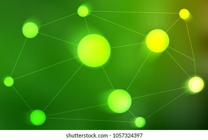 Light Green vector cover with spots, lines. Colorful illustration with circles and lines in futuristic style. New design for ad, poster, banner of your website.