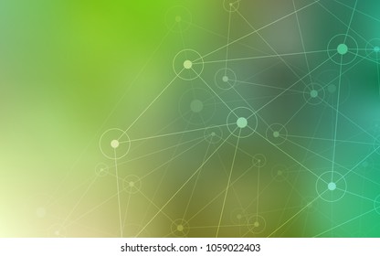 Light Green vector cover with spots, lines. Modern abstract colorful illustration with spheres and lines. New design for ad, poster, banner of your website.