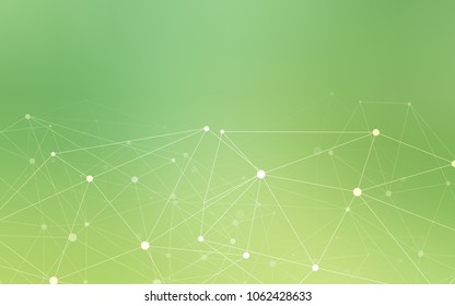 Light Green vector cover with spots, lines. Modern abstract colorful illustration with spheres and lines. New design for ad, poster, banner of your website.