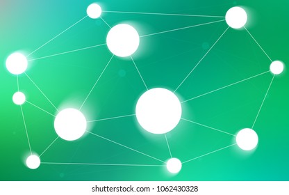 Light Green vector cover with spots, lines. Abstract illustration with colorful discs and triangles. Pattern can be used for futuristic ad, booklets.