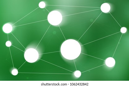 Light Green vector cover with spots, lines. Colorful illustration with circles and lines in futuristic style. Pattern can be used as texture of wallpapers.